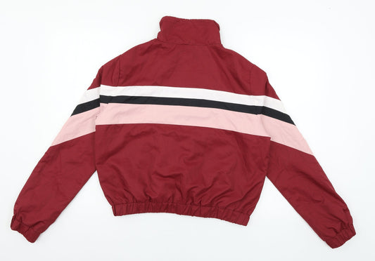 New Look Womens Red Striped Jacket Size S