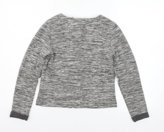 C&A Girls Grey Striped Jersey Jacket Size 9-10 Years