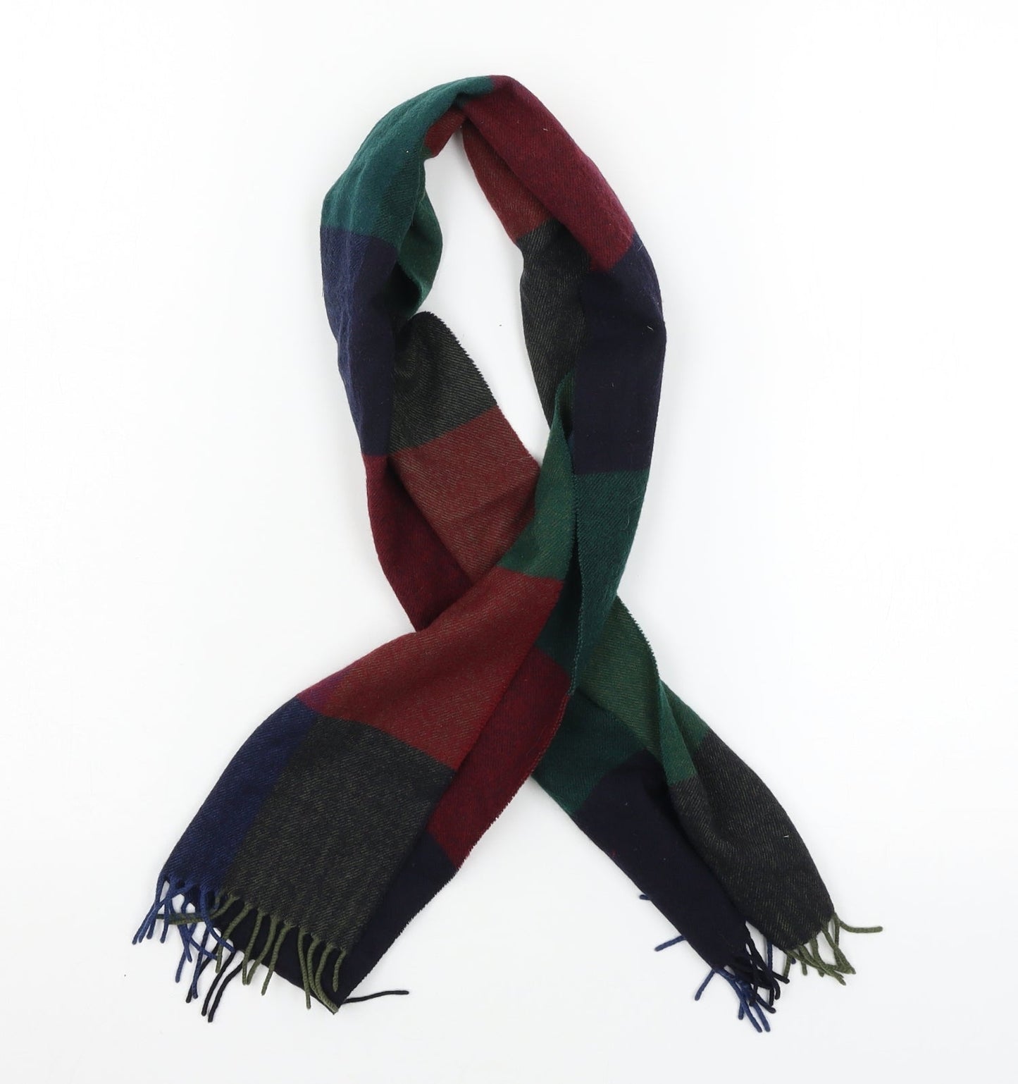 Preworn Womens Multicoloured Check Knit Scarf