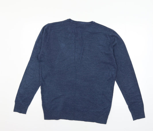 Primark Mens Blue Knit Pullover Jumper Size M