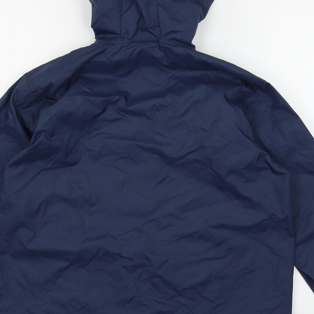 Brand and care label for Back to School boys’ blue jacket, size M