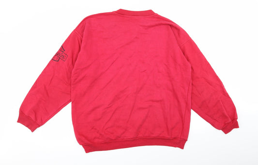 wiangles Mens Red Pullover Jumper Size L
