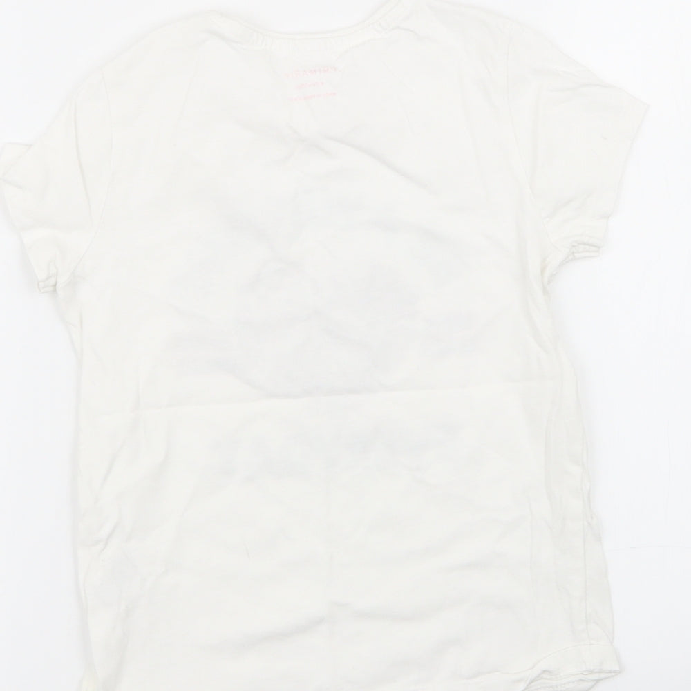 Primark Girls White Basic T-Shirt Size 6-7 Years
