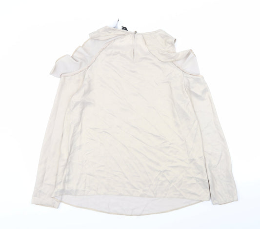 Dorothy Perkins Womens Beige Basic Blouse Size 8