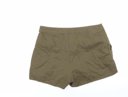 jubylee Womens Brown Geometric Hot Pants Shorts Size M