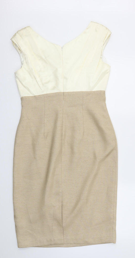 shubette Womens Gold Fit & Flare Size 12