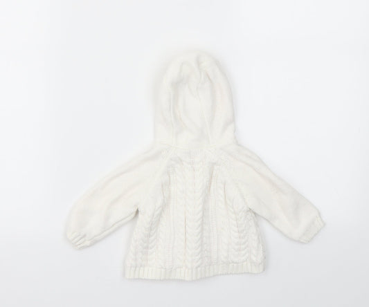 Mini Club Girls White Basic Jacket Jacket Size 0-3 Months