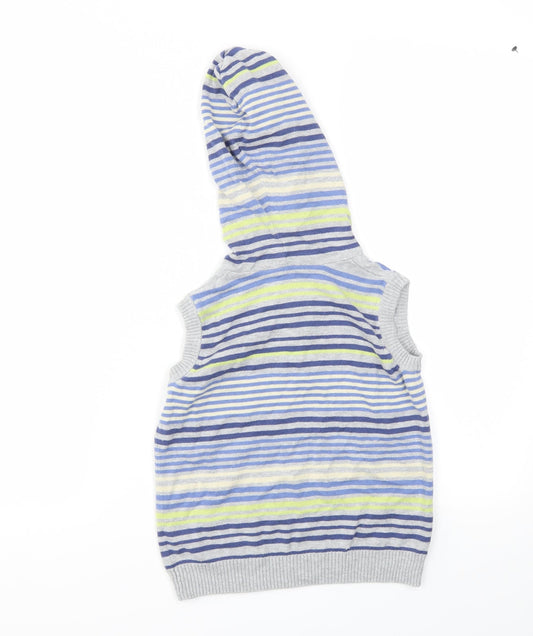 Preworn Boys Multicoloured Striped Pullover Jumper Size 4-5 Years