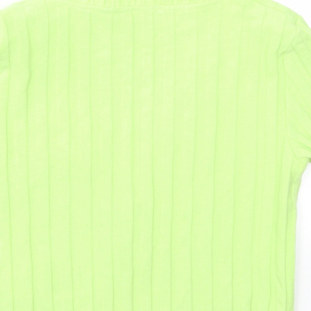 Bershka Womens Green Cardigan Jumper Size L