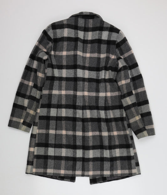 Prinsiples Womens Black Check Overcoat Coat