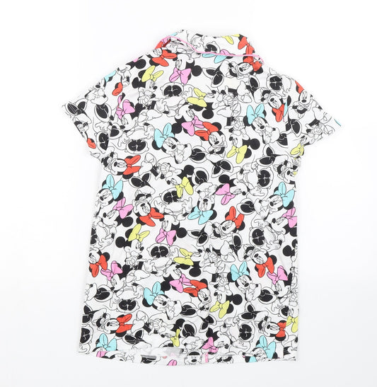 Disney Girls White Animal Print Top Pyjama Top Size 11-12 Years - Minnie Mouse