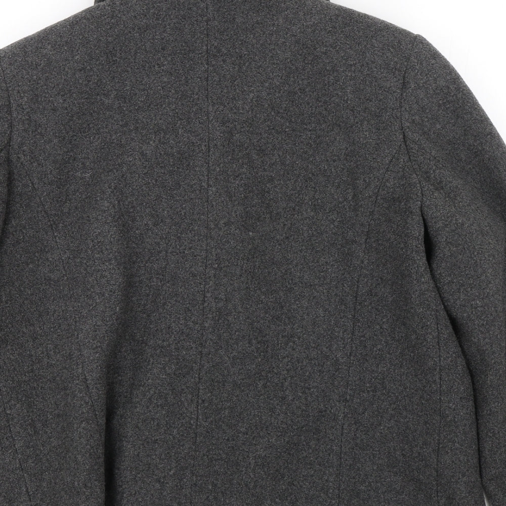 BM Womens Grey Overcoat Coat Size 12