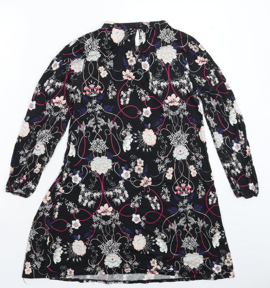 Dorothy Perkins Womens Black Floral Mini Size 12