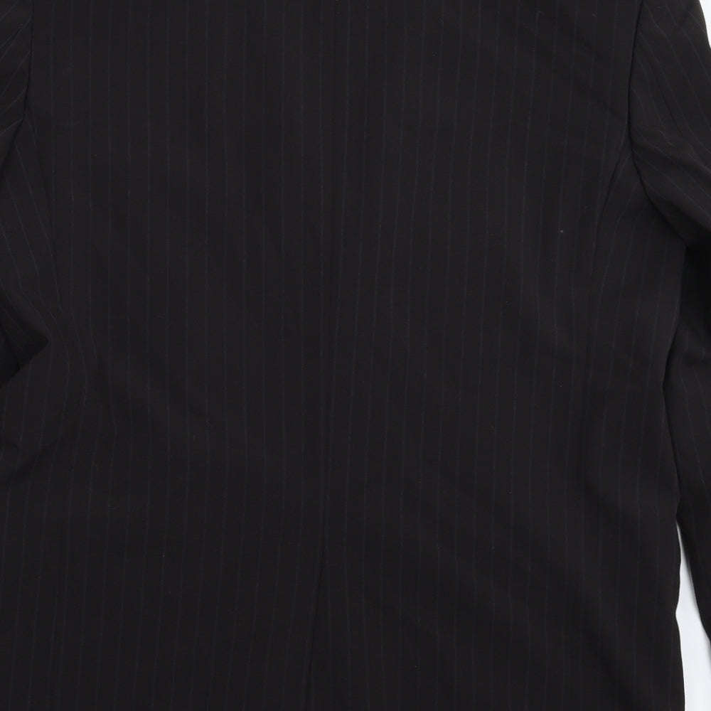River Island Mens Black Striped Jacket Suit Jacket Size 42