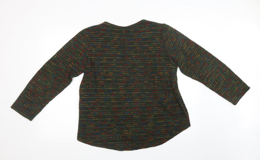 Preworn Mens Green Geometric Knit Pullover Sweatshirt Size S