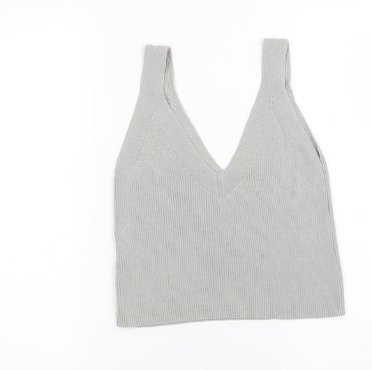 H&M Womens Grey Knit Basic Tank Size 4