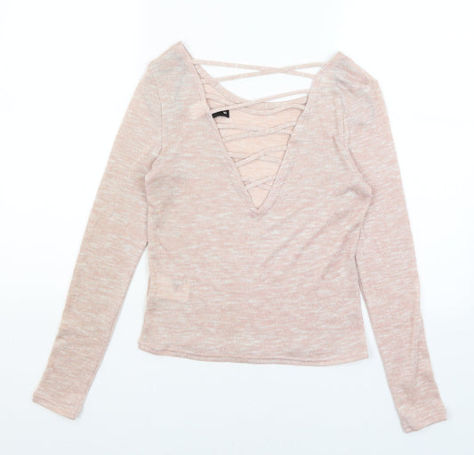Divided Womens Pink Basic T-Shirt Size S