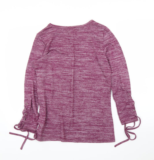 Klass Womens Purple Basic Blouse Size S