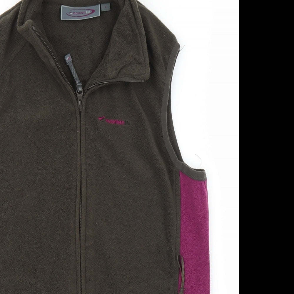 Mountain Life Womens Brown Full Zip Jumper Size 8