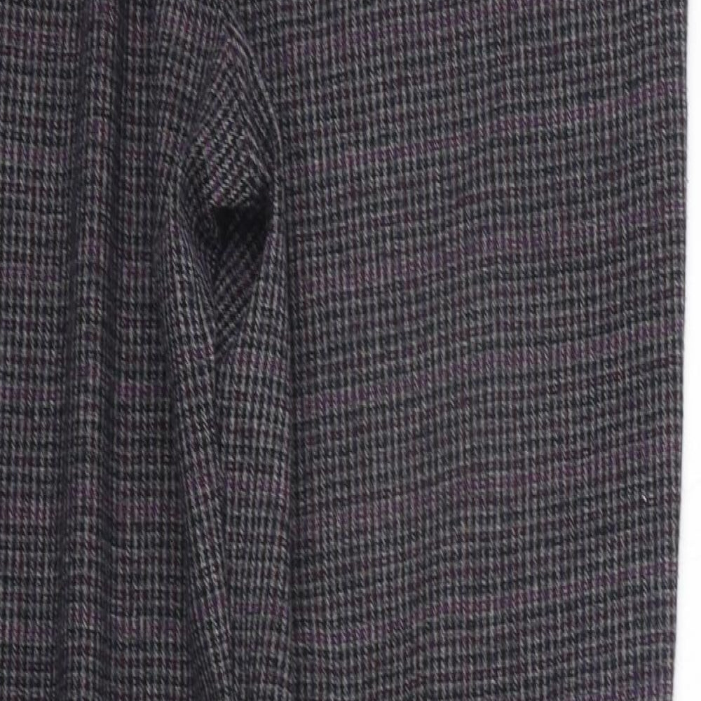 F&F Womens Purple Check Sweatpants Trousers Size 10 L25 in