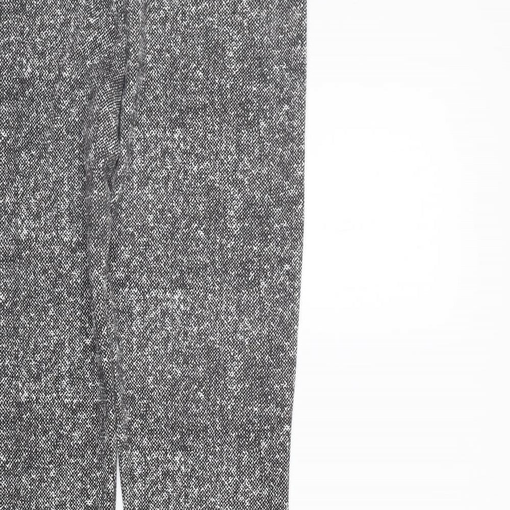 Preworn Womens Grey Geometric Trousers Size XL L26 in - Elastic Waist Band