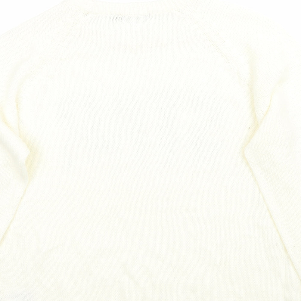Brave Soul Womens White Pullover Jumper Size 14