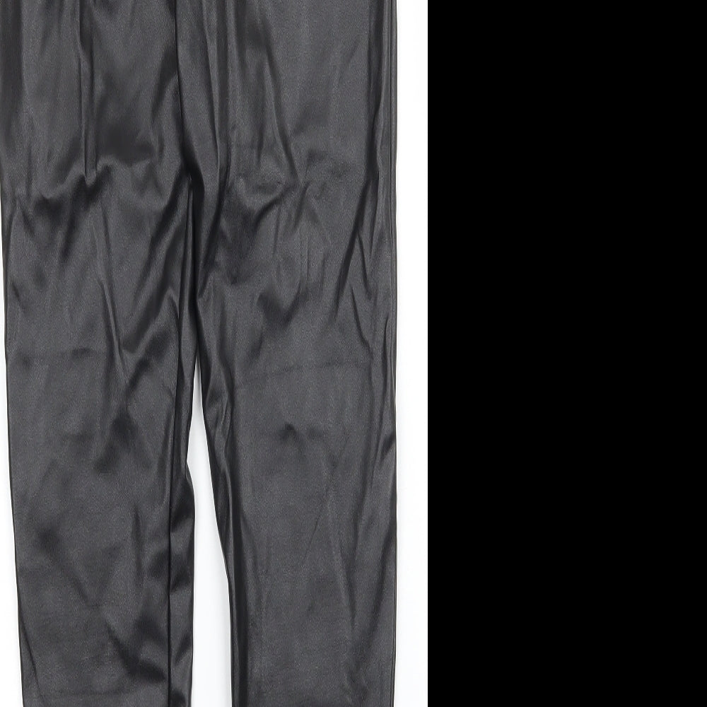 PRETTYLITTLETHING Womens Black Ramie Capri Leggings Size 6 L27 in
