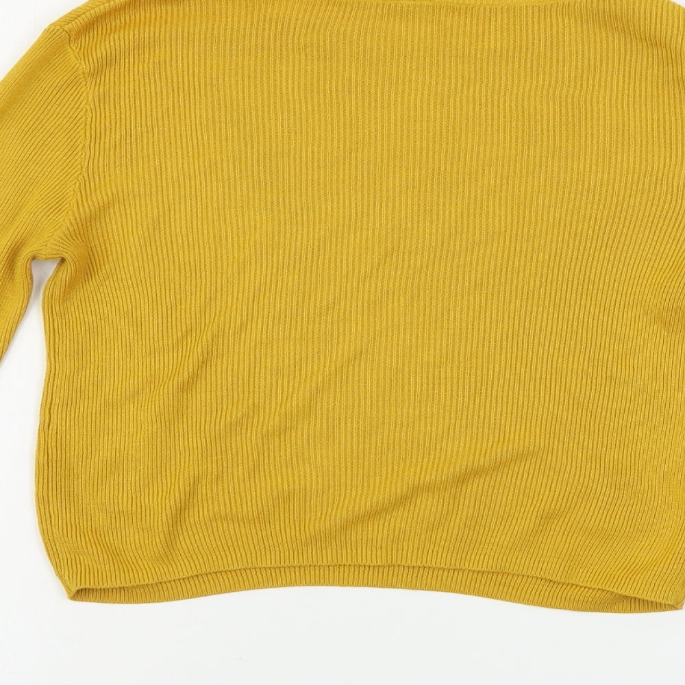 H&M Womens Yellow Pullover Jumper Size S