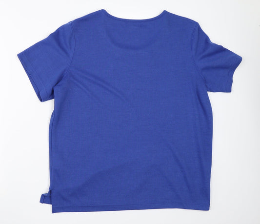 BM Womens Blue Basic T-Shirt Size M