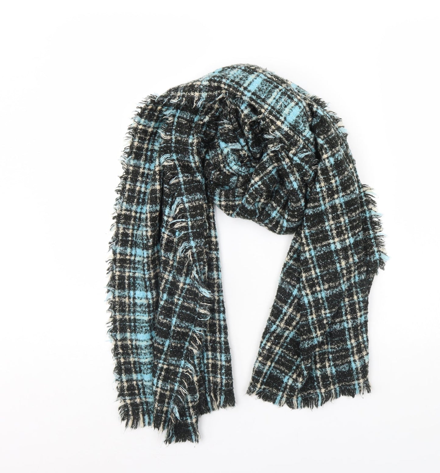 Preworn Womens Black Check Scarf