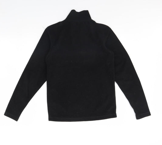 Campri Boys Black Fleece Henley Jumper Size 13 Years
