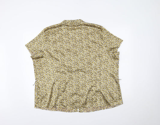 BM Womens Gold Polka Dot Top Pyjama Top Size 24
