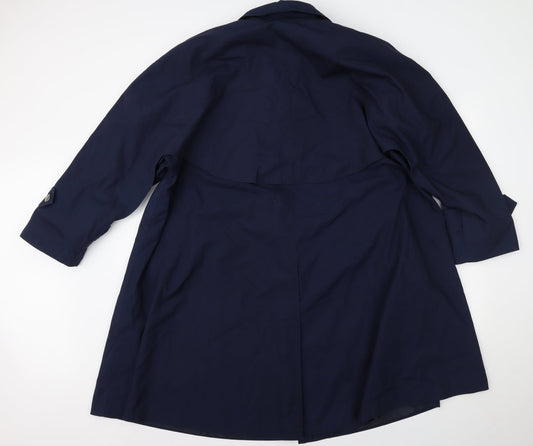 miss helen Womens Blue Overcoat Coat Size XS