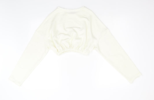Baziic Womens Ivory Pullover Sweatshirt One Size