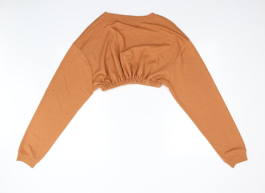 M Womens Orange Pullover Sweatshirt Size 16