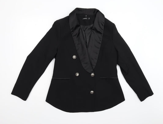Boohoo Womens Black Jacket Suit Jacket Size 14