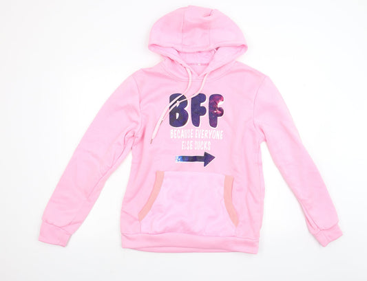 Preworn Womens Pink Pullover Hoodie Size M - BFF