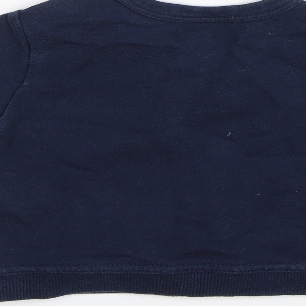 Brand and care label for Mini Mode Baby Blue jumper, size 3-6, Months - Bear Trail