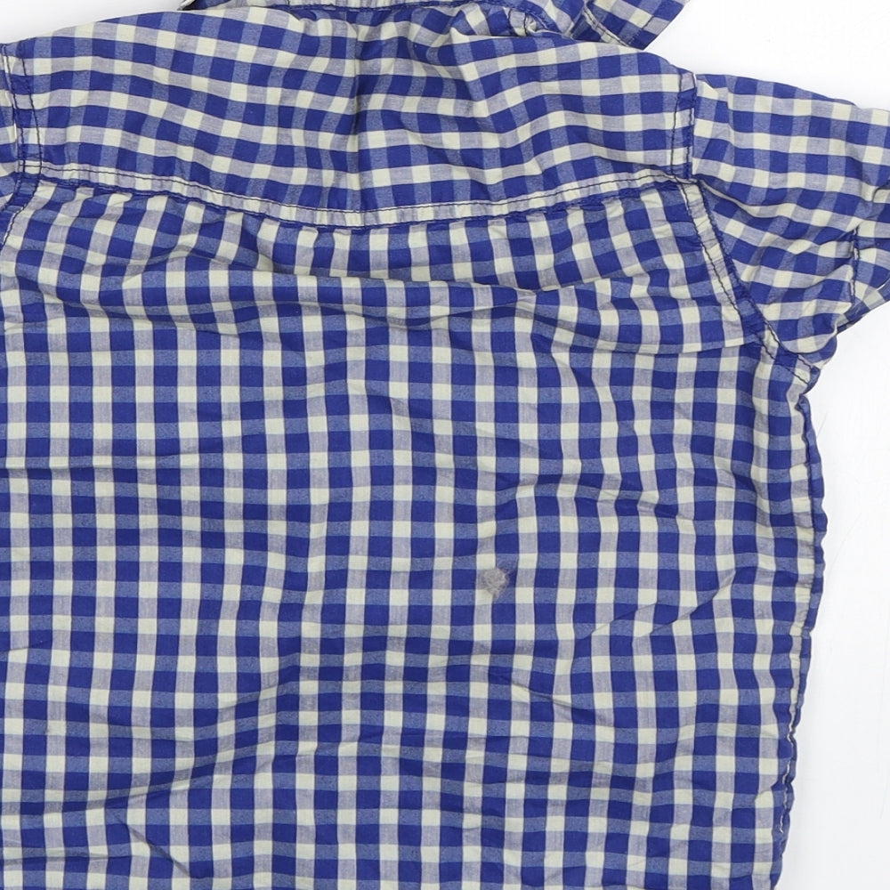 George Boys Blue Plaid Basic Button-Up Size 6-7 Years