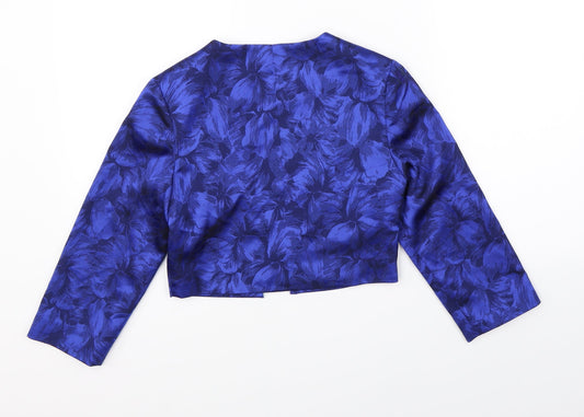 Shubette Womens Blue Floral Jacket Blazer Size 8