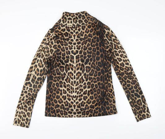 Miso Womens Multicoloured Animal Print Basic Button-Up Size 12