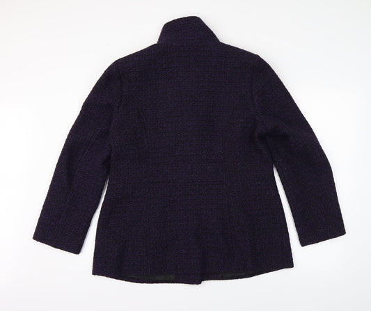 Preworn Womens Purple Argyle/Diamond Overcoat Coat Size 14