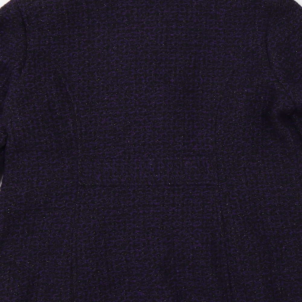 Preworn Womens Purple Argyle/Diamond Overcoat Coat Size 14