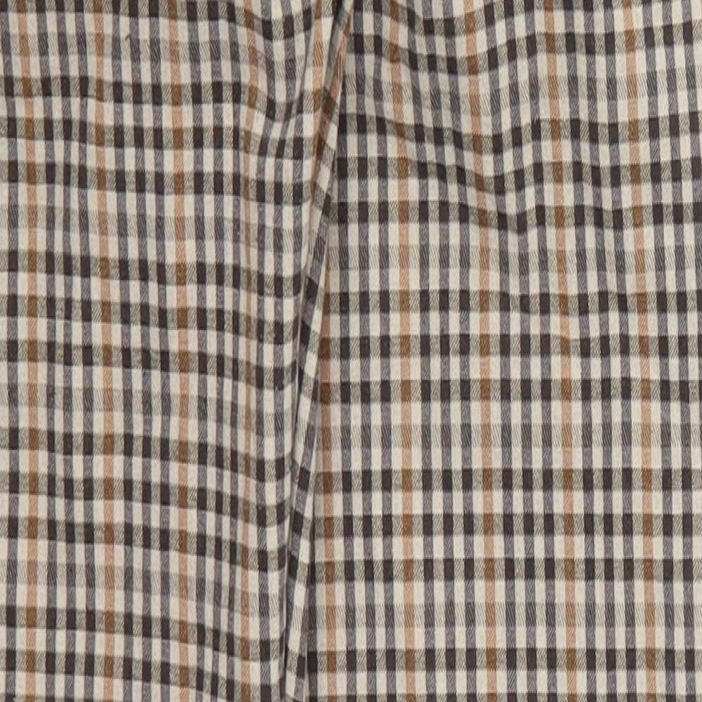 Preworn Womens Beige Check Trousers Size 28 in L27 in
