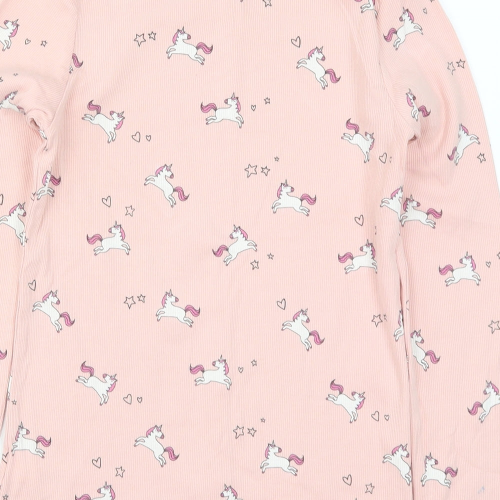 NEXT Girls Pink Solid Top Pyjama Top Size 12 Years - Unicorns