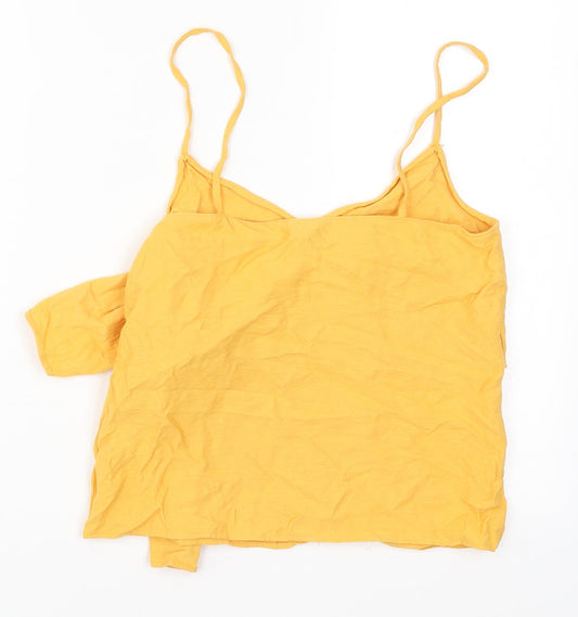 Topshop Womens Orange Basic Tank Size 8 - Tie Front