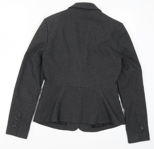 NEXT Womens Grey Geometric Jacket Suit Jacket Size 8