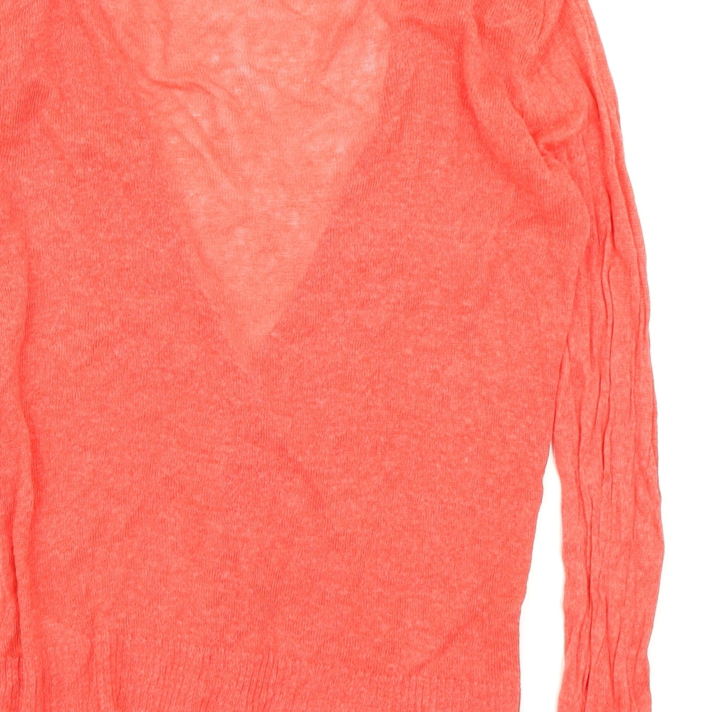 FOREVER 21 Womens Orange Knit Cardigan Jumper Size S
