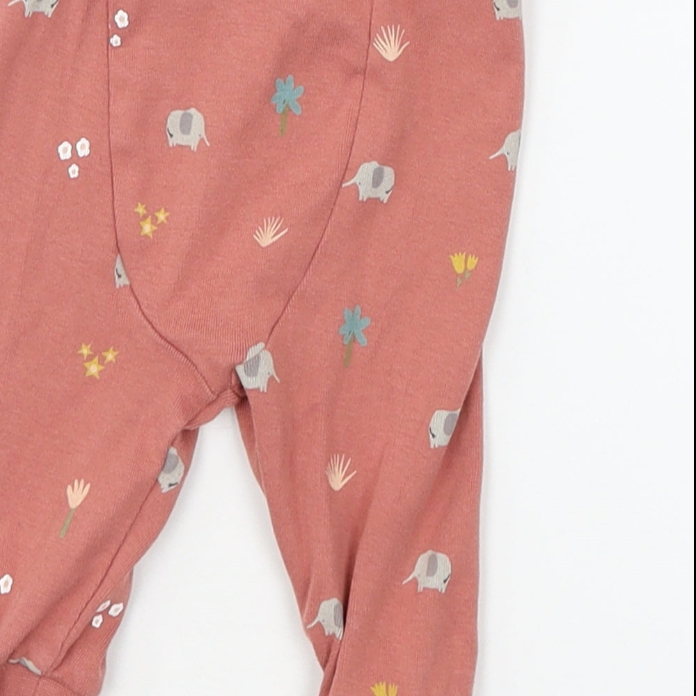 TU Baby Red Geometric Jersey Jogger Trousers Size 3-6 Months - Elephant