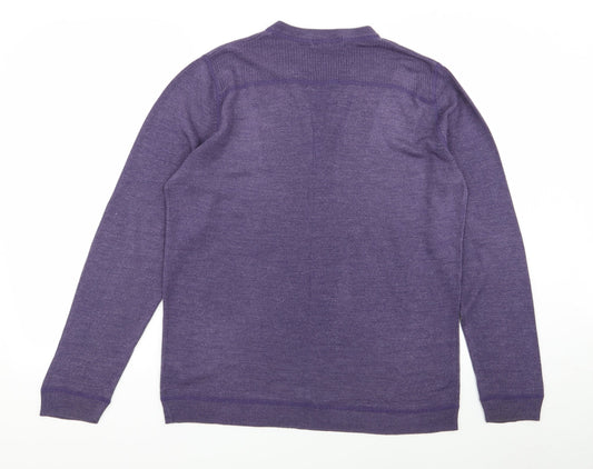 Red Herring Mens Purple Pullover Jumper Size L